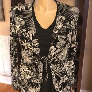DONATED Ronni Nicole Black & White Jacket With Tie